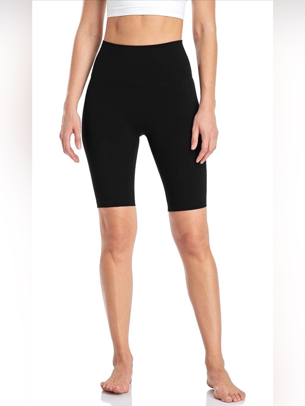 HeyNuts Women's Biker Shorts High Waisted Yoga Running Spandex Shorts Black M - Picture 3 of 15
